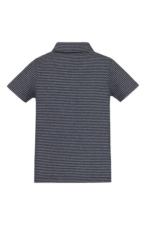 Hope & Henry Baby Boys' Organic Jersey Polo, Infant In Navy Micro Stripe Jersey