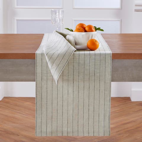 Linen Table Runner - Pinstripe