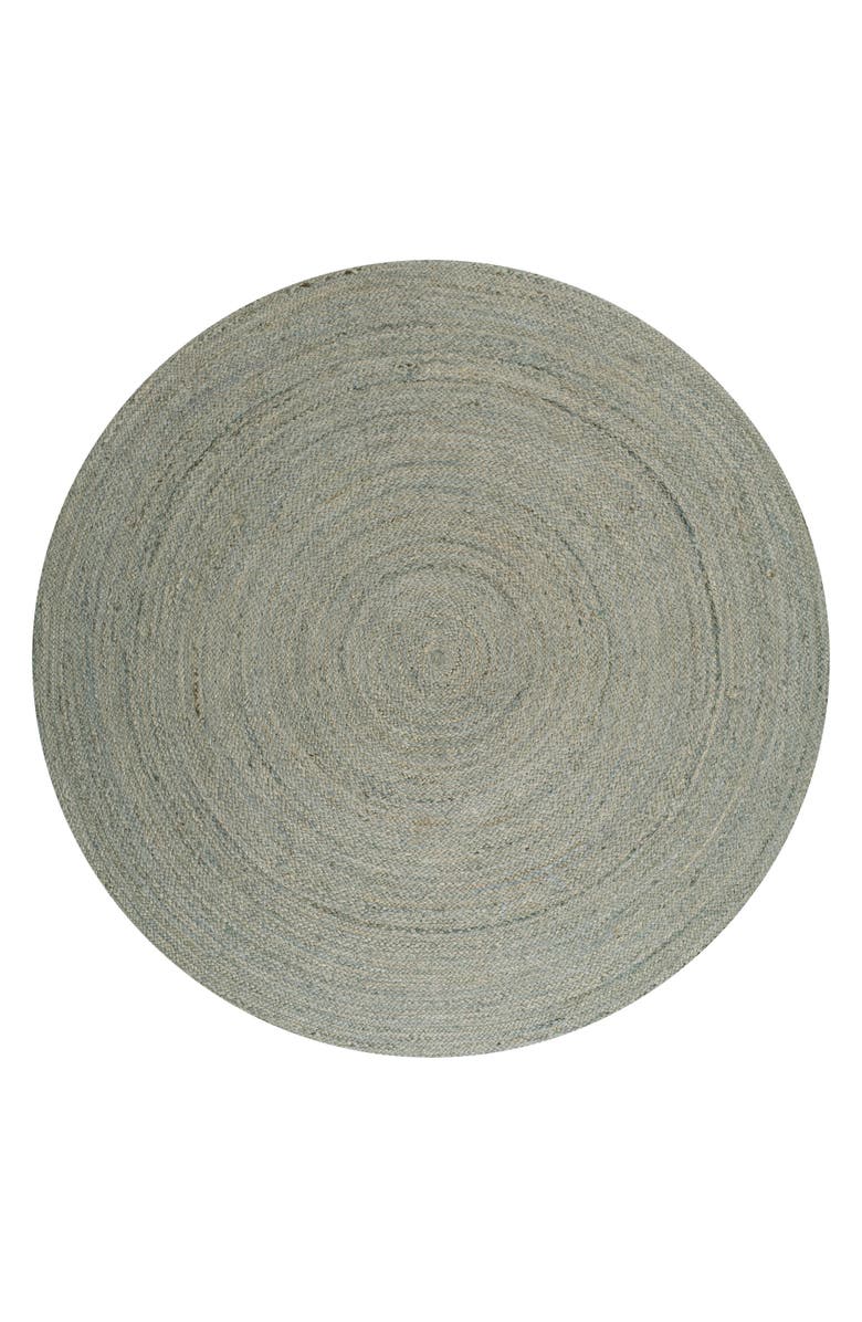 JONATHAN Y Zara Braided Coastal Cottage Round Jute Round Area Rug, Main, color, Gray