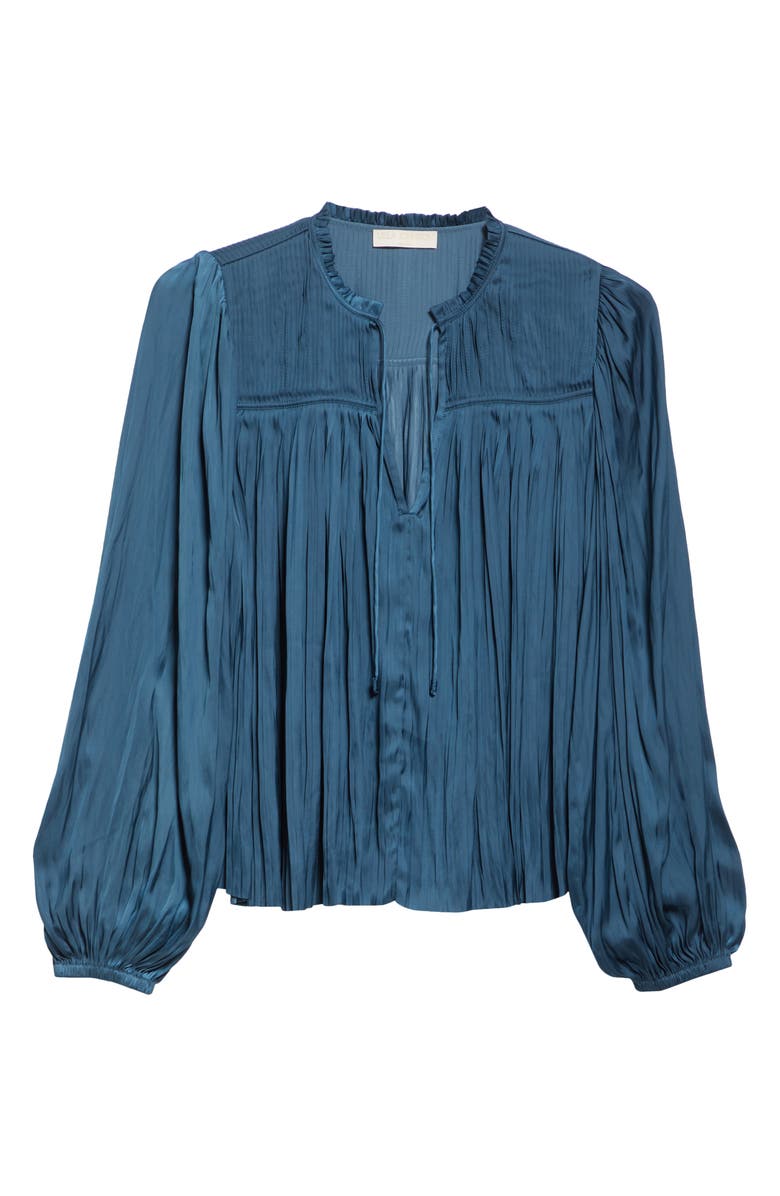 Ulla Johnson Freja Pleated Satin Top, Alternate, color, 