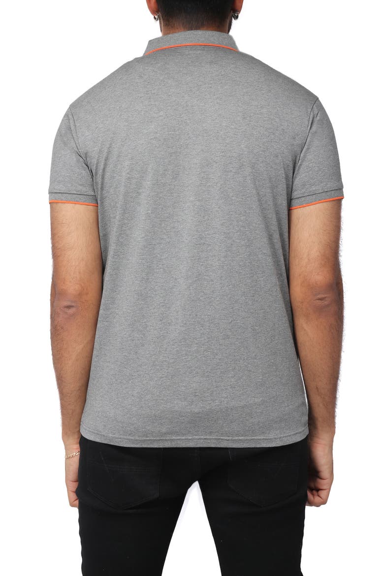 Pipe Trim Knit Polo, Alternate, color, HEATHER CHARCOAL/ VER