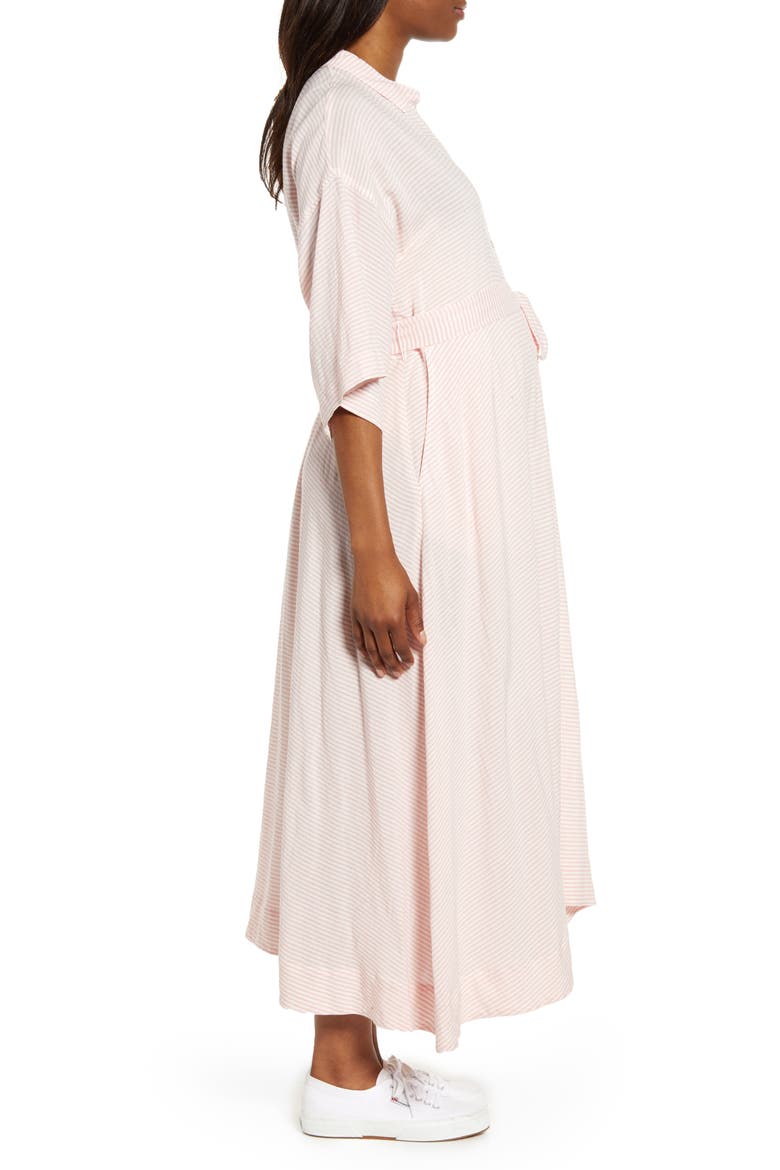 Elsa Belted Shirtdress, Alternate, color, ROSE STRIPE