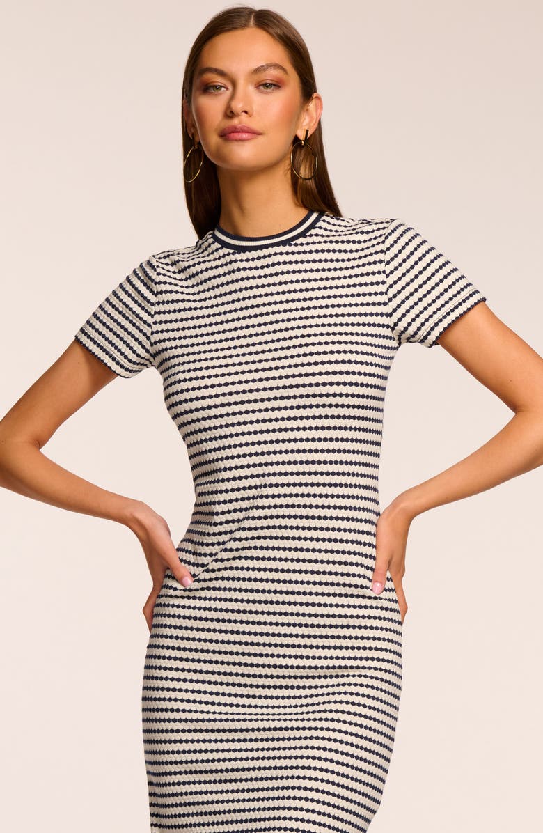 Ramy Brook Skye Pattern Knit Midi Dress, Alternate, color, Spring Navy Pucker