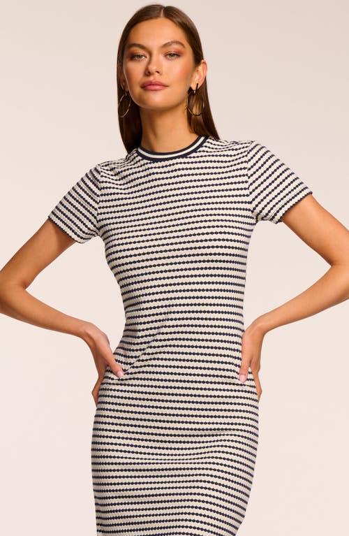 Shop Ramy Brook Skye Pattern Knit Midi Dress In Spring Navy Pucker