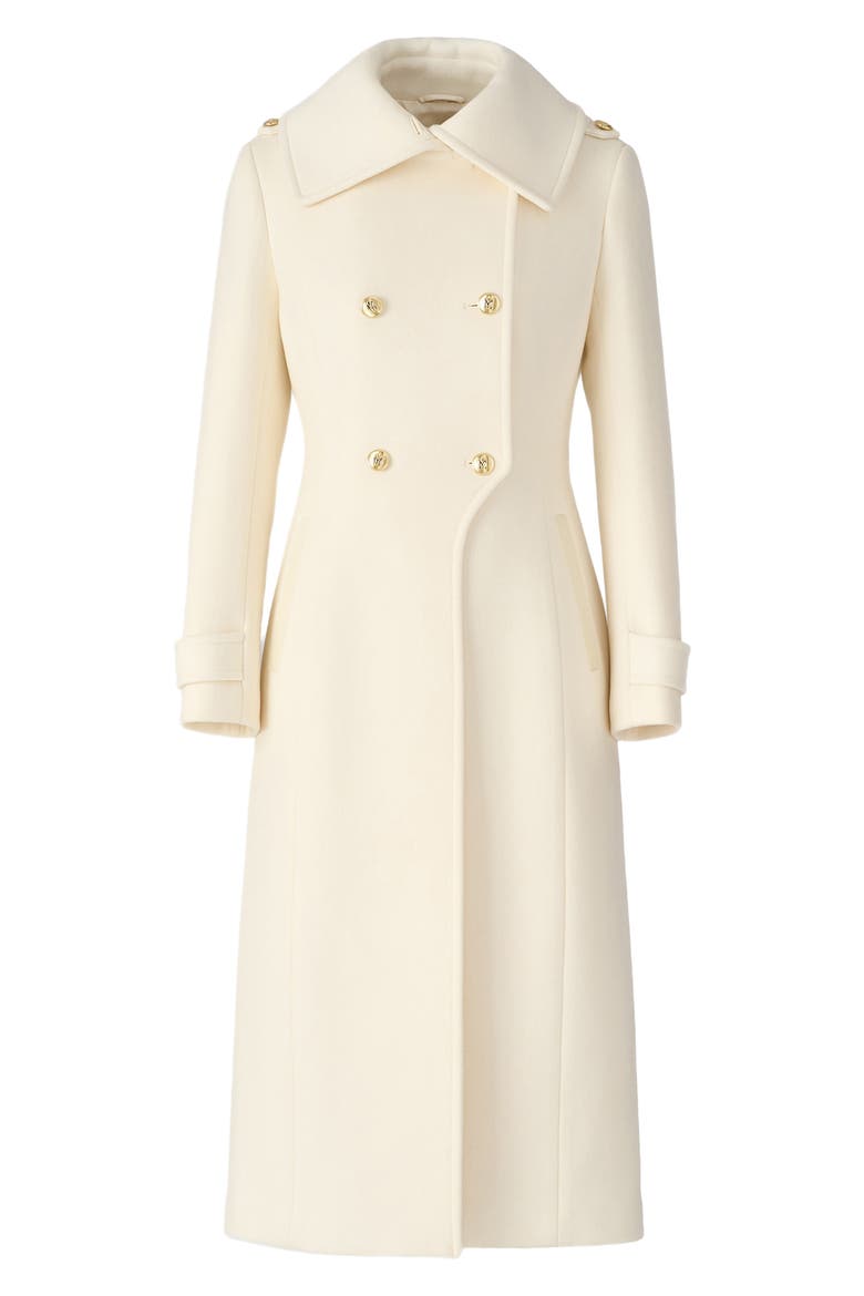 Elodie Double Breasted Military Maxi Coat, Alternate, color, CREAM