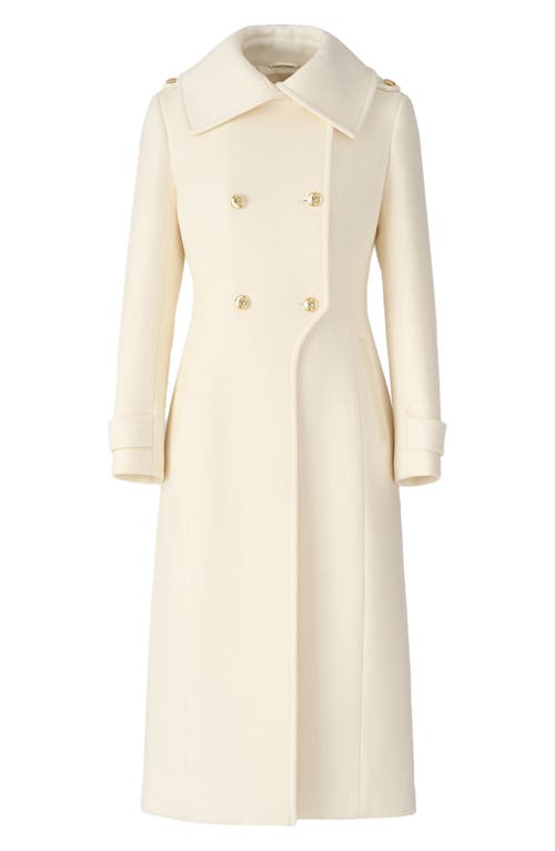 Mackage Elodie Double Breasted Military Maxi Coat In White