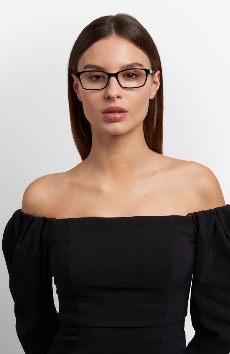 Kate Spade New York jackeline 50mm rectangular reading glasses, Alternate, color, 