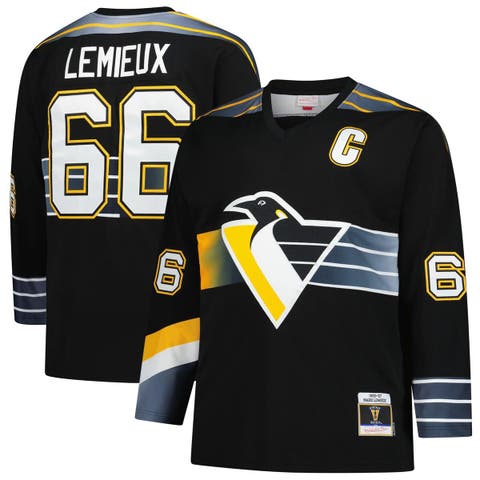 Men's Mitchell & Ness Mario Lemieux Black Pittsburgh Penguins 1996/97 Blue Line 2.0 Jersey