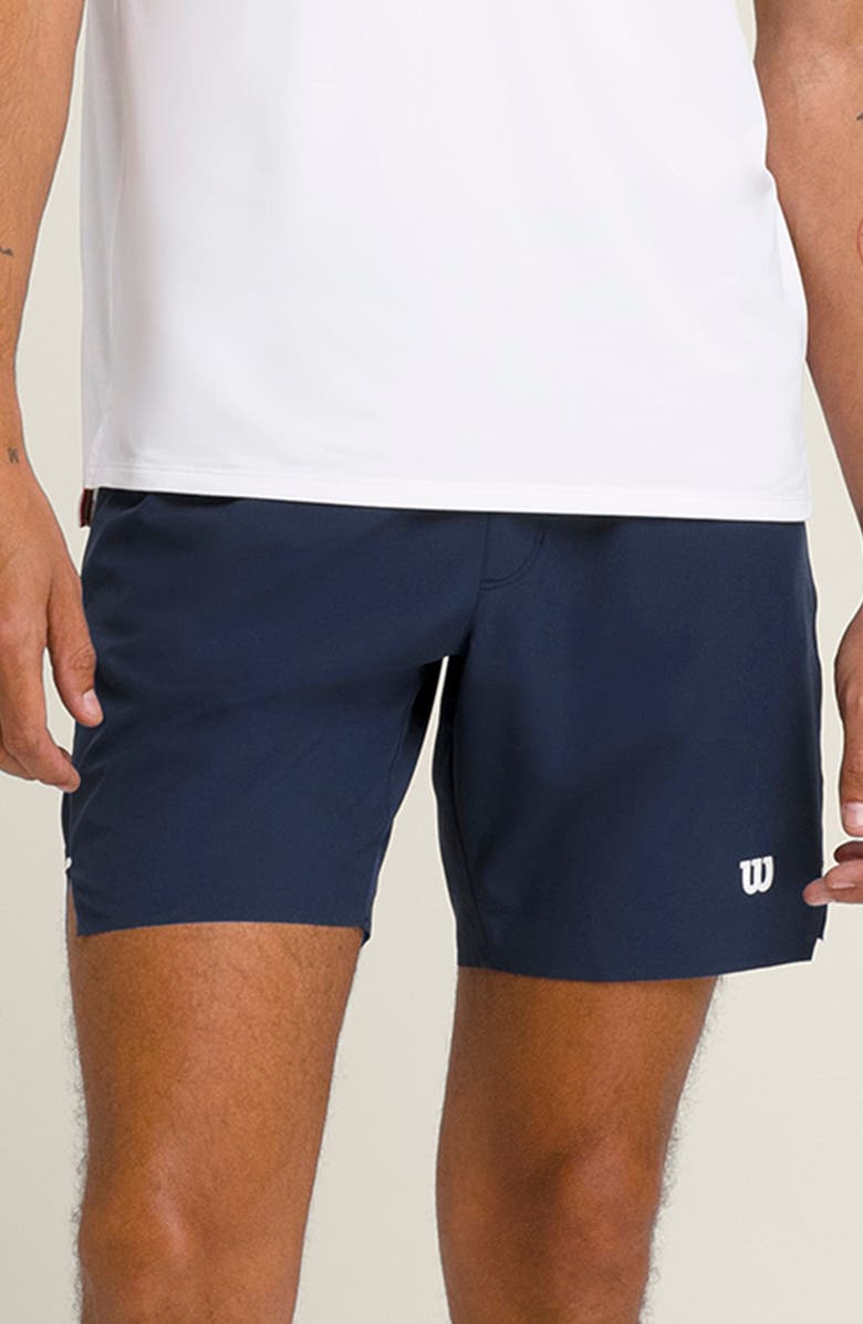 WILSON Tournament V2 Tennis Shorts, Main, color, Classic Navy
