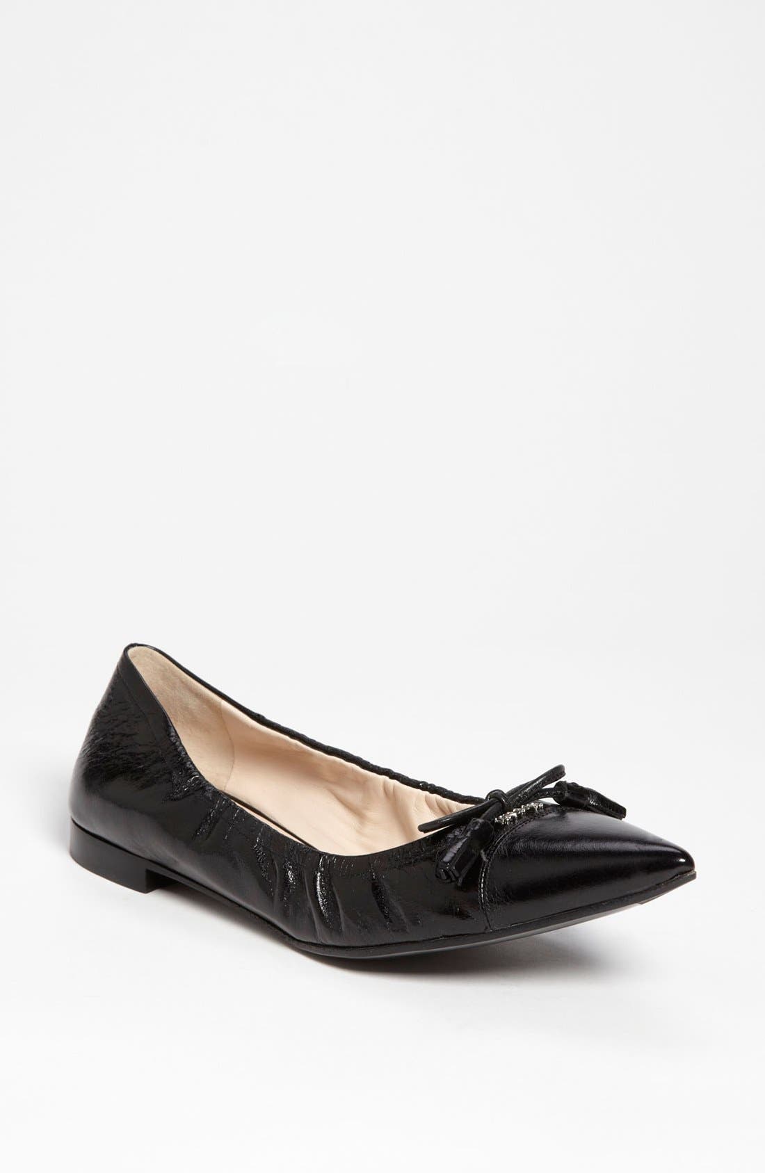 Prada Pointy Toe Ballerina Flat, Main, color, 