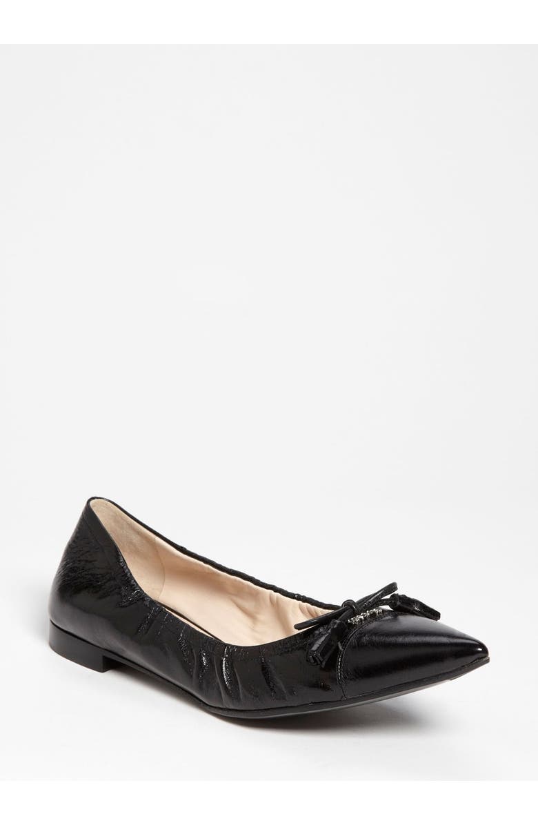 Prada Pointy Toe Ballerina Flat, Main, color,