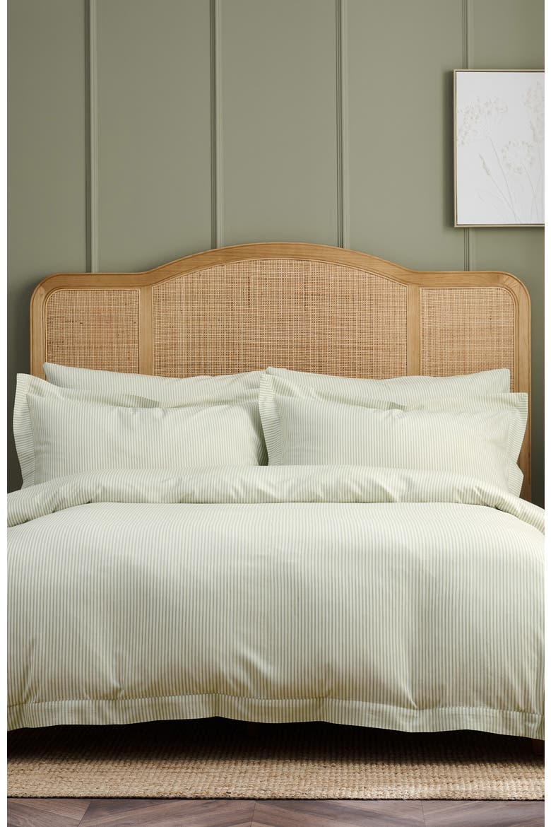 Ticking Stripe Soft Cotton Twill Pillowcase Pairs, Alternate, color, Green