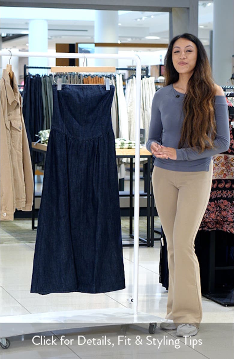 Strapless Denim Midi Dress, sales video thumbnail