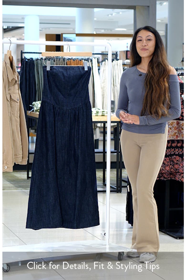 Strapless Denim Midi Dress video