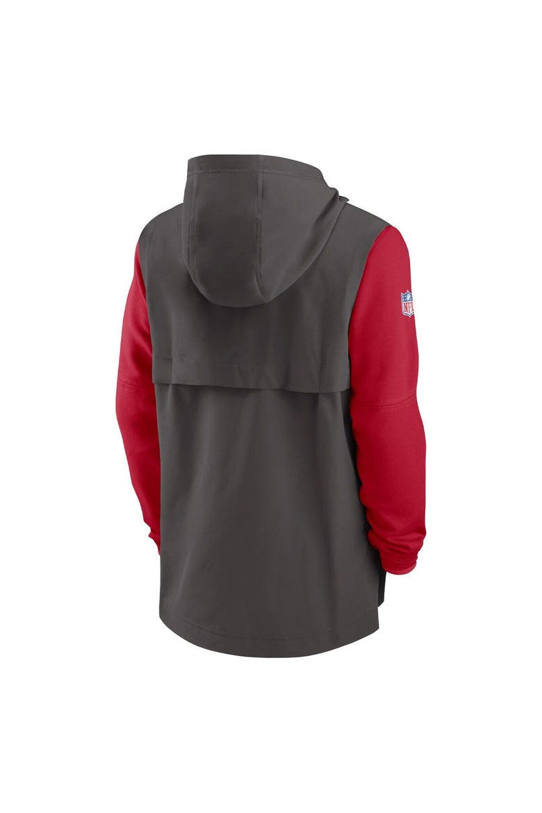 Men's Nike Pewter/Red Tampa Bay Buccaneers Sideline Player Quarter-Zip Hoodie, Alternate, color, Pewter