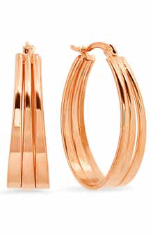 18k Rose Gold Plated Hoop Earrings