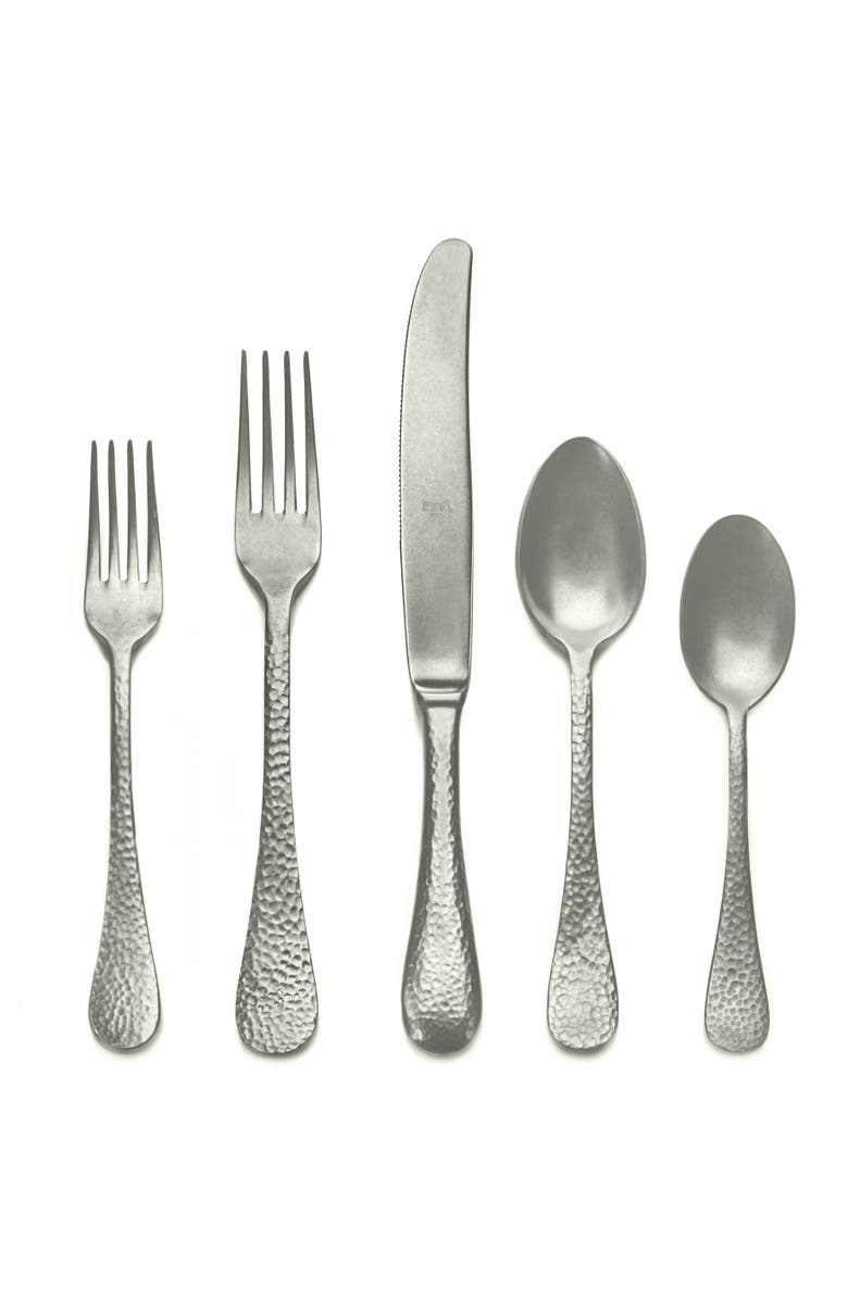 Mepra Epoque Flatware Set - 5 Pieces, Main, color, Pewter Champagne
