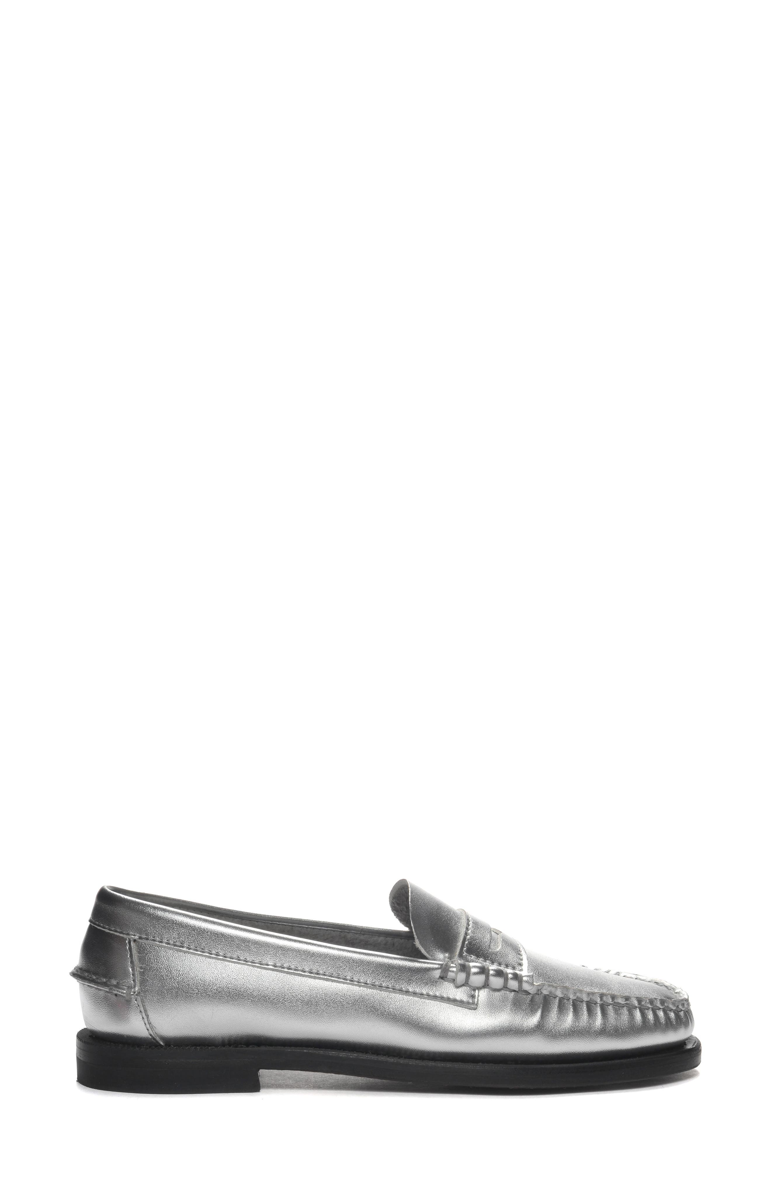 Dan Metallic Penny Loafer, Main, color, SILVER