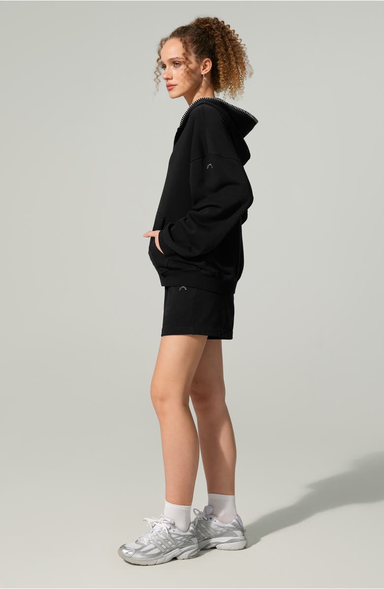 Lilysilk Women's SILKERRY Oversized Seamflow Verge Full-Length Front Zip Hoodie, Alternate, color, Black