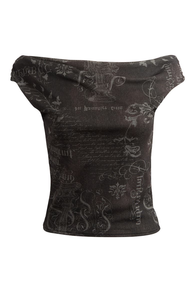 Fia Print Off the Shoulder Top, Alternate, color, GRUNGE