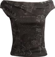 BDG Urban Outfitters Fia Print Off the Shoulder Top