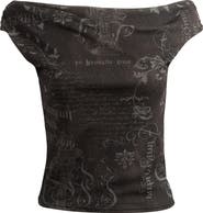 BDG Urban Outfitters Fia Print Off the Shoulder Top