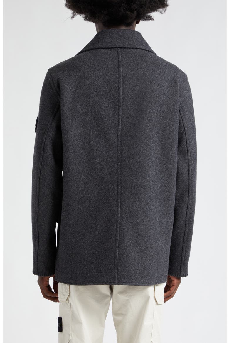 Wool Blend Peacoat, Alternate, color, V0067- DARK GREY