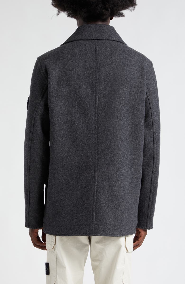 Stone Island Wool Blend Peacoat, Alternate, color, 