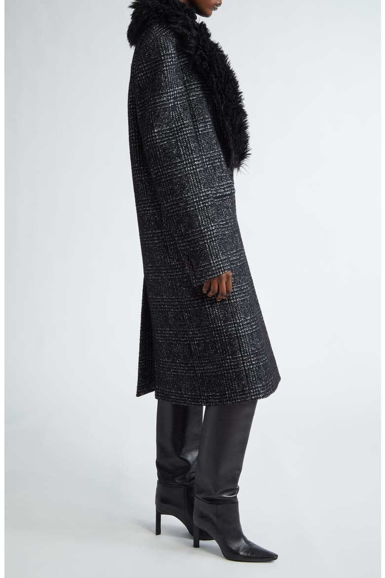 Wool Melton Shearling Collar Chesterfield Coat Mens Chesterfield