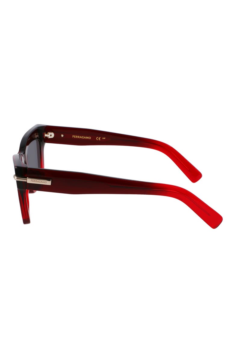 Prisma 52mm Modified Rectangular Sunglasses, Alternate, color, GRADIENT DARK RED TRANSPARENT