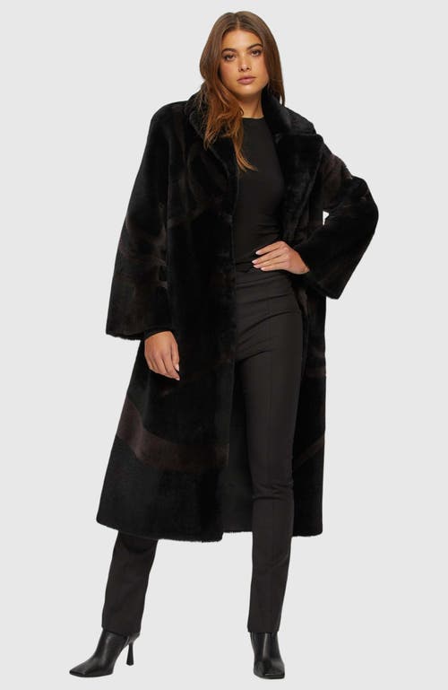 Gorski Shearling Lamb Coat With Intarsia In Multi