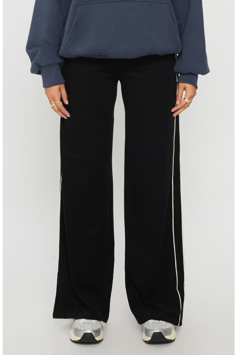 Ascenda Straight Leg Track Pants, Main, color, BLACK