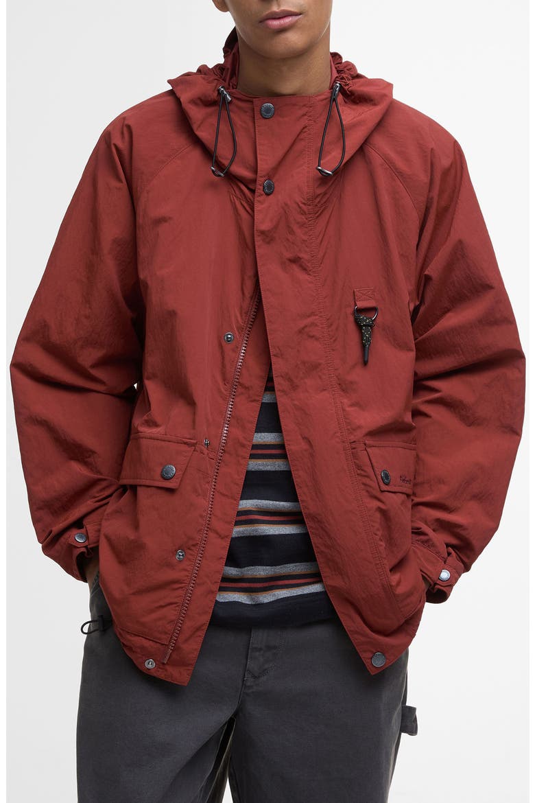 Hooded Waterproof Jacket, Main, color, FIRED BRICK