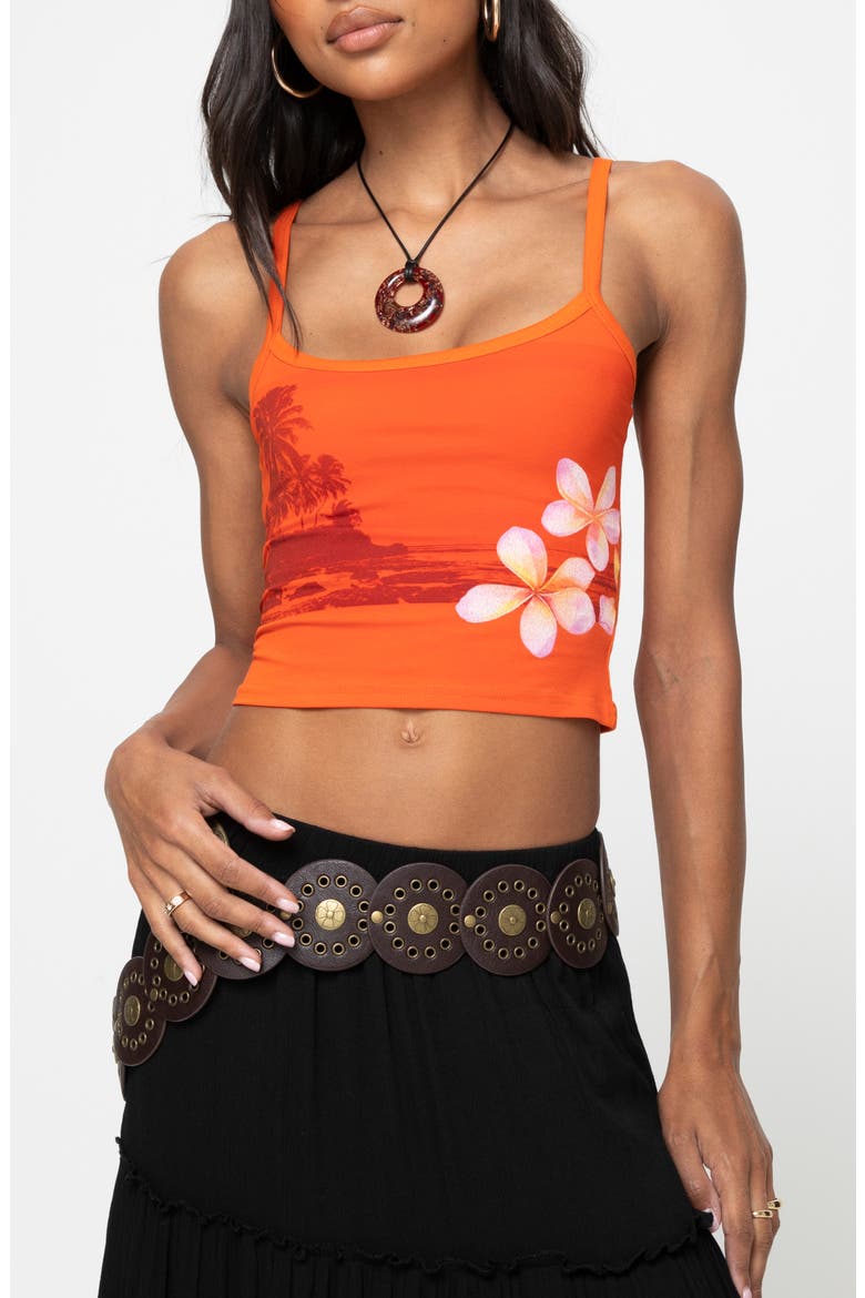 Sunset Crop Camisole, Main, color, ORANGE