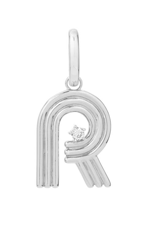 Groovy Initial Diamond Pendant Charm
