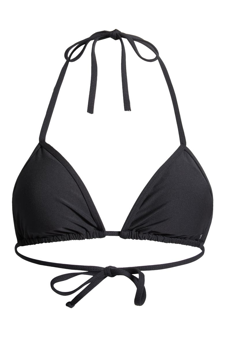 Simply Seamless Triangle Bikini Top, Alternate, color, BLACK