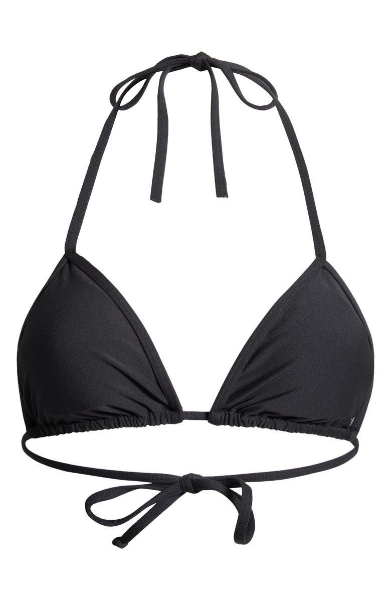 Volcom Simply Seamless Triangle Bikini Top, Alternate, color, Black