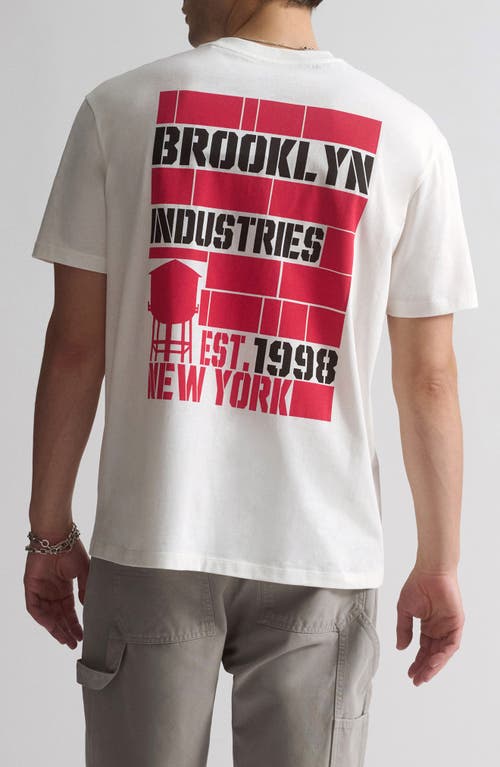 Brooklyn Industries Logo Cotton Graphic T-shirt In Blue