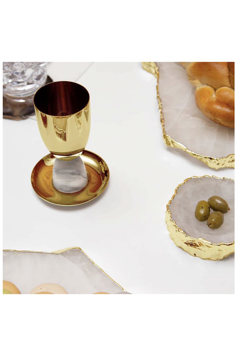 Coluna Kiddush Cup, Alternate, color, WHITE AND GOLD
