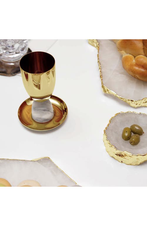 Anna New York Coluna Kiddush Cup In White And Gold
