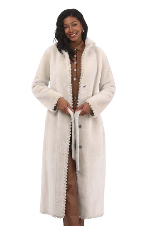 Gorski Reversible Shearling Lamb Long Coat In Neutral