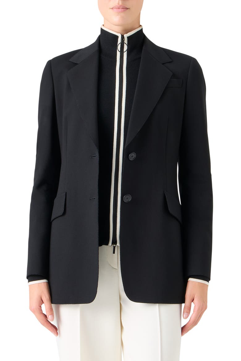 Classic Single Breasted Blazer, Main, color, BLACK