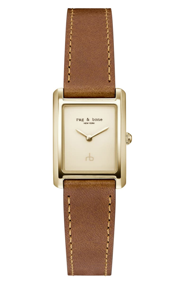 rag & bone Brynn Leather Strap Watch, 22.5mm, Main, color, Tan