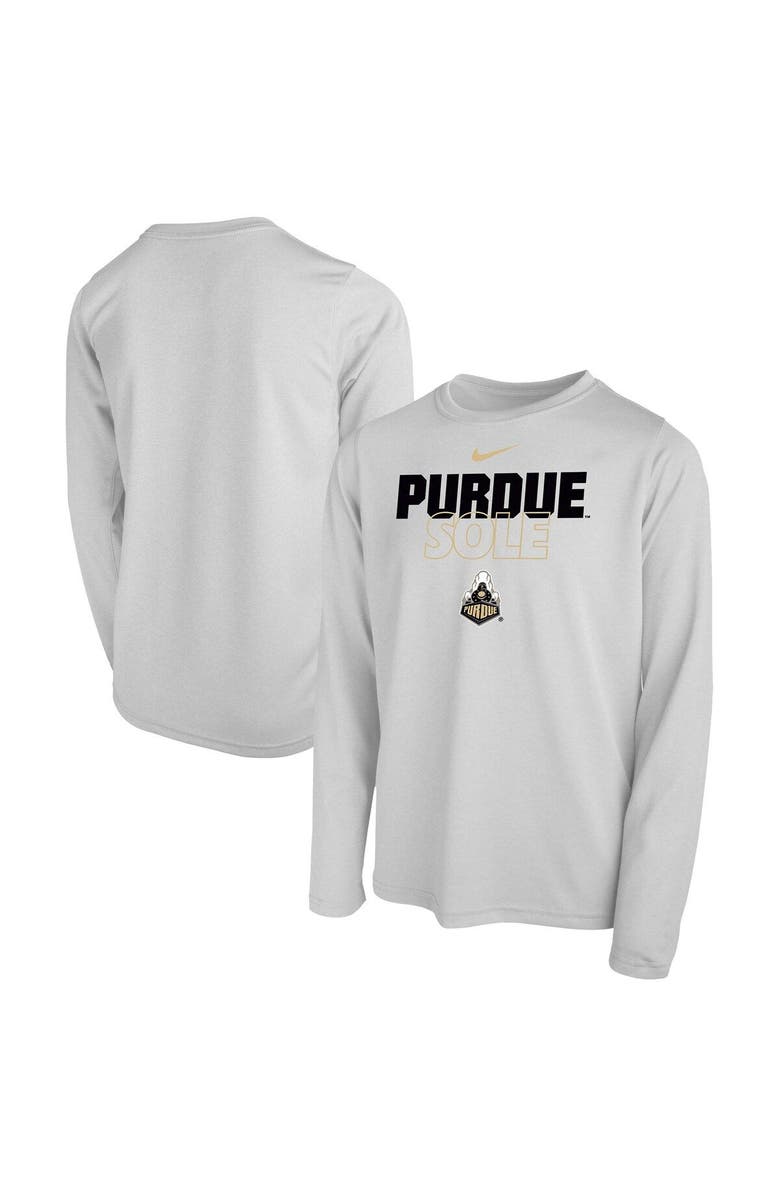 Nike Youth Nike White Purdue Boilermakers 2023 On Court Sole Bench T-Shirt, Main, color,