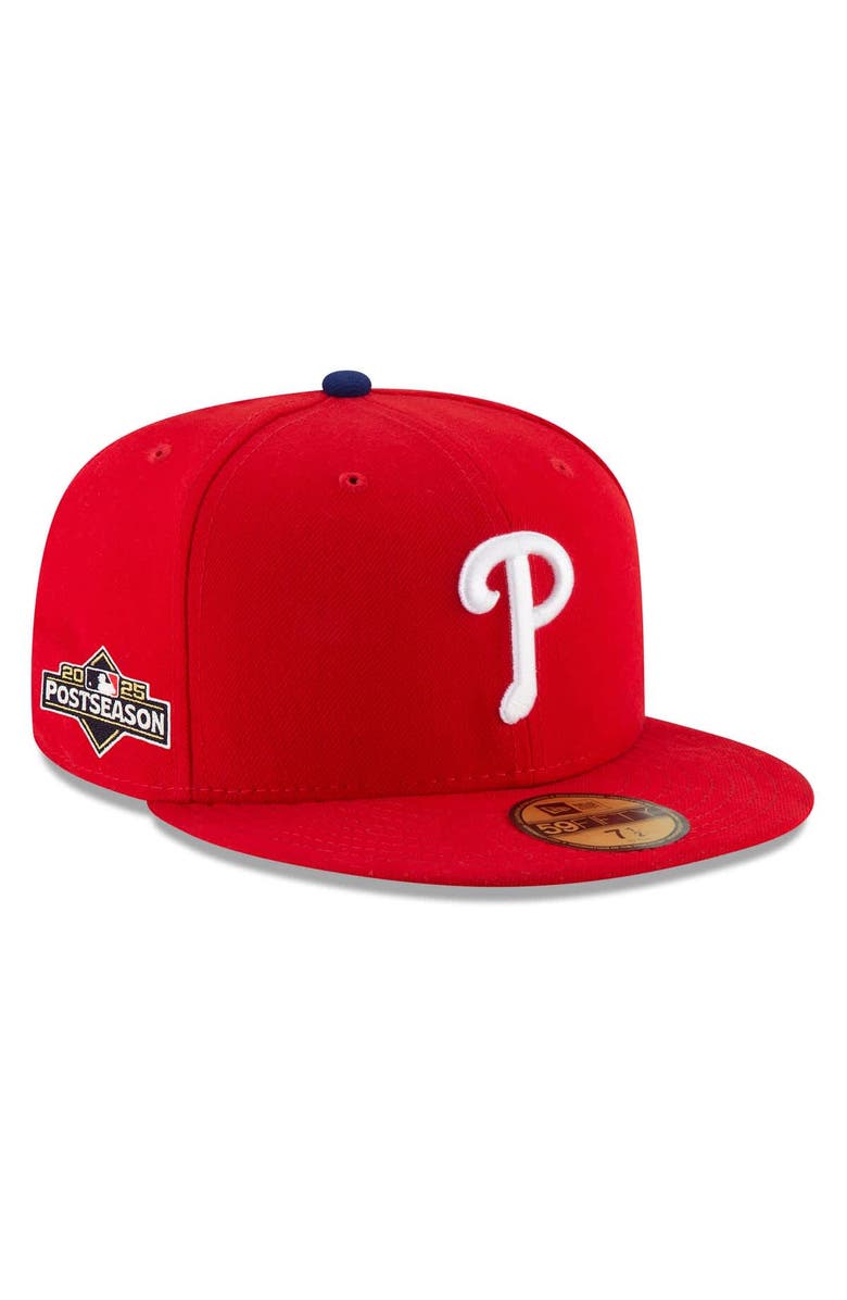 New Era Men's New Era  Red Philadelphia Phillies 2025 MLB Postseason Side Patch 59FIFTY Fitted Hat, Main, color, Red