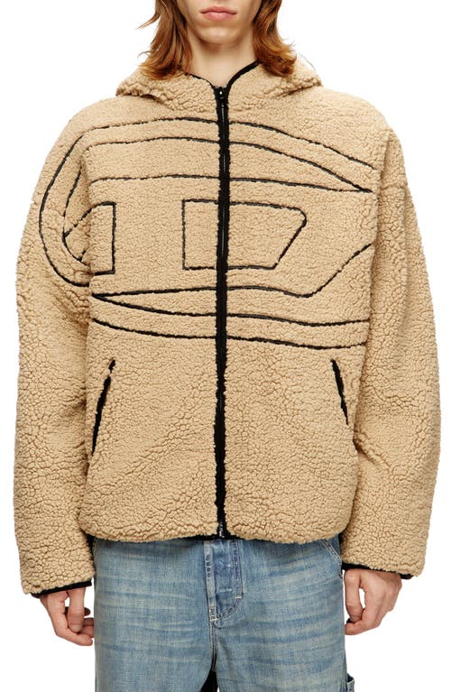 Diesel ® S-zat Oversize Fleece Zip Hoodie In Gold