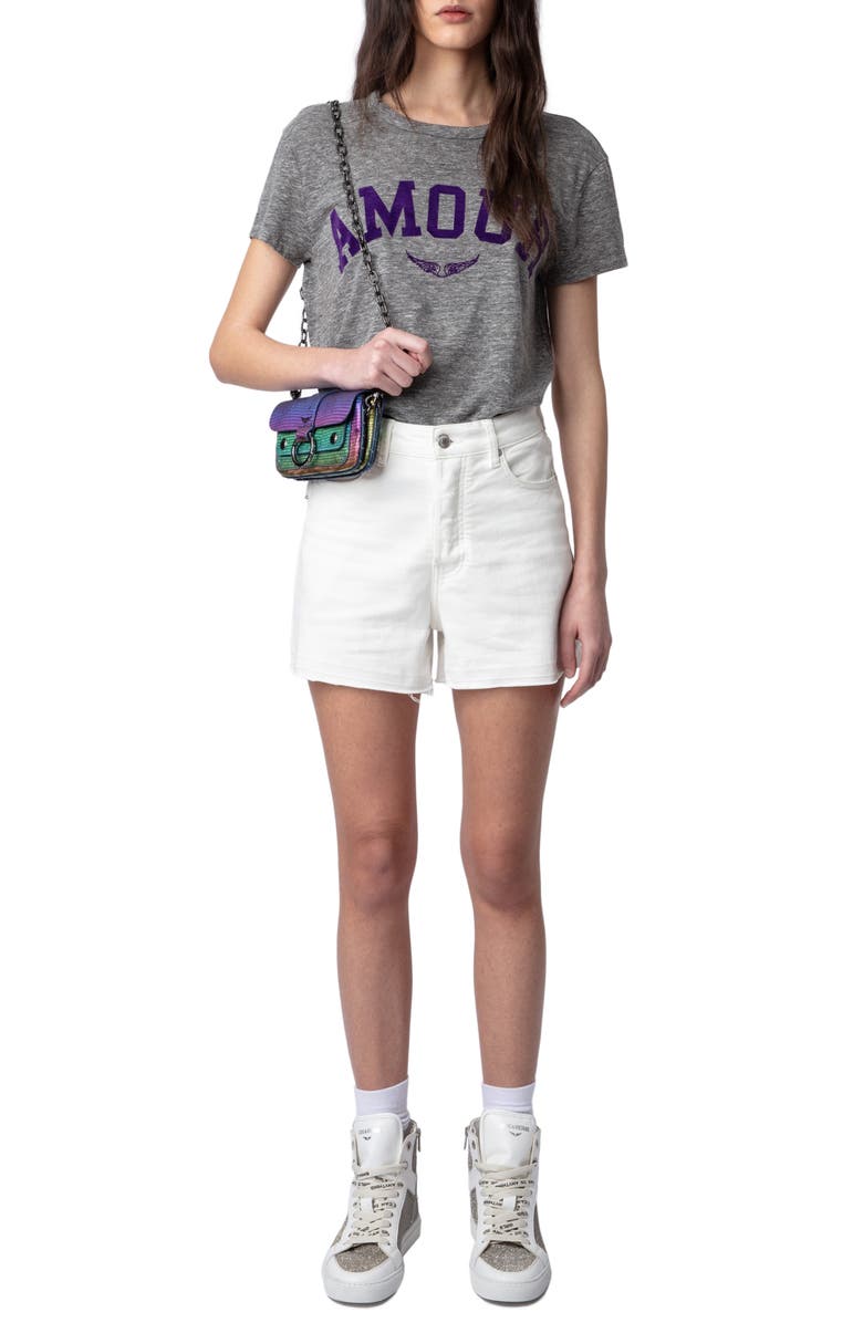 Zadig & Voltaire Flamme Amour Cotton Blend T-Shirt, Alternate, color, 