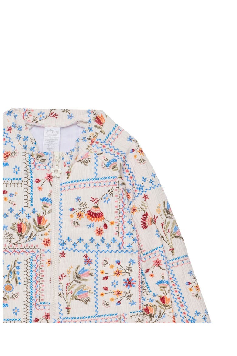 Floral Soul Textured Long Sleeve Zip Front One Piece, Alternate, color, Multi-Soul