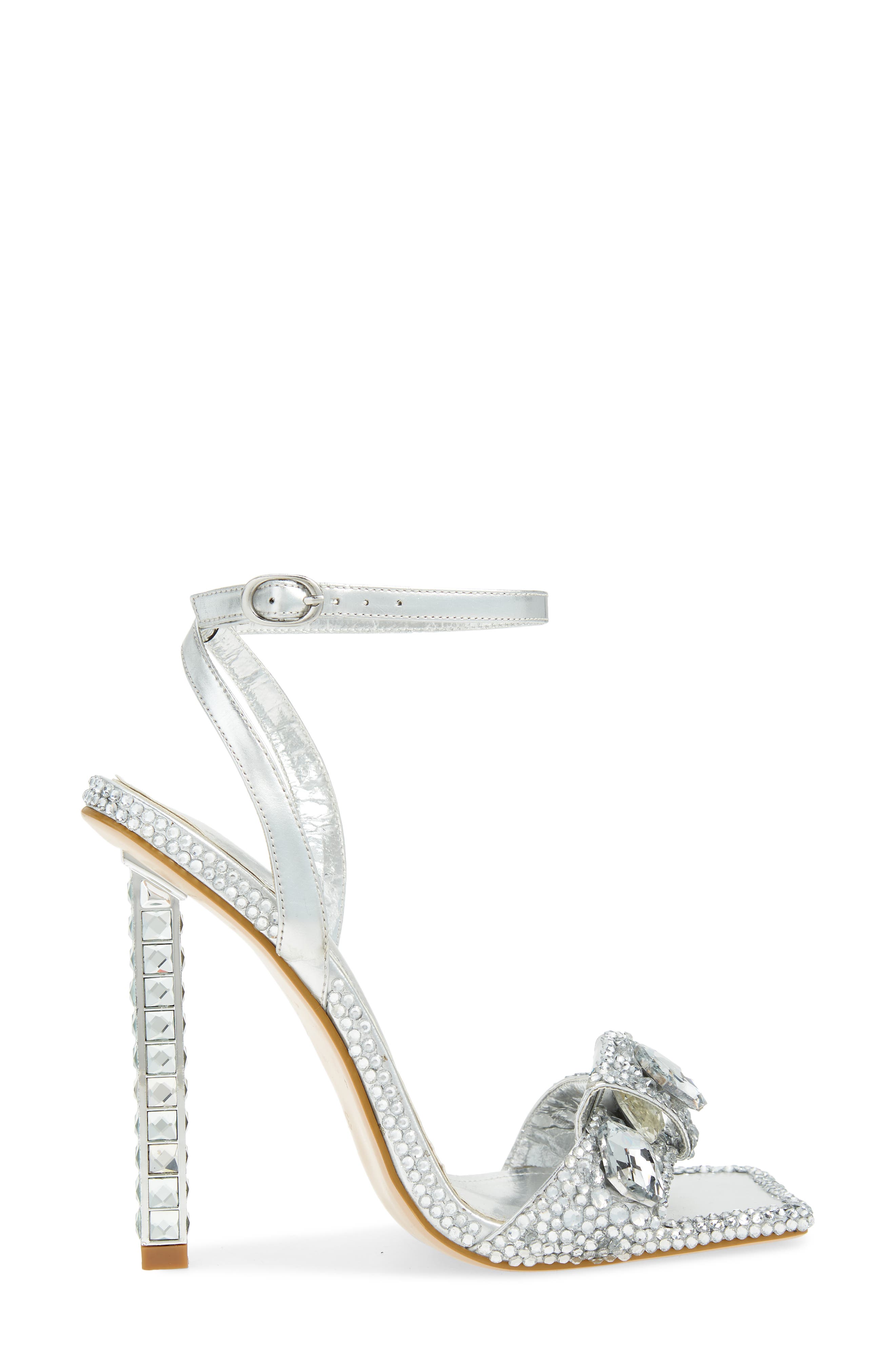 Discoball Ankle Strap Sandal, Alternate, color, SILVER