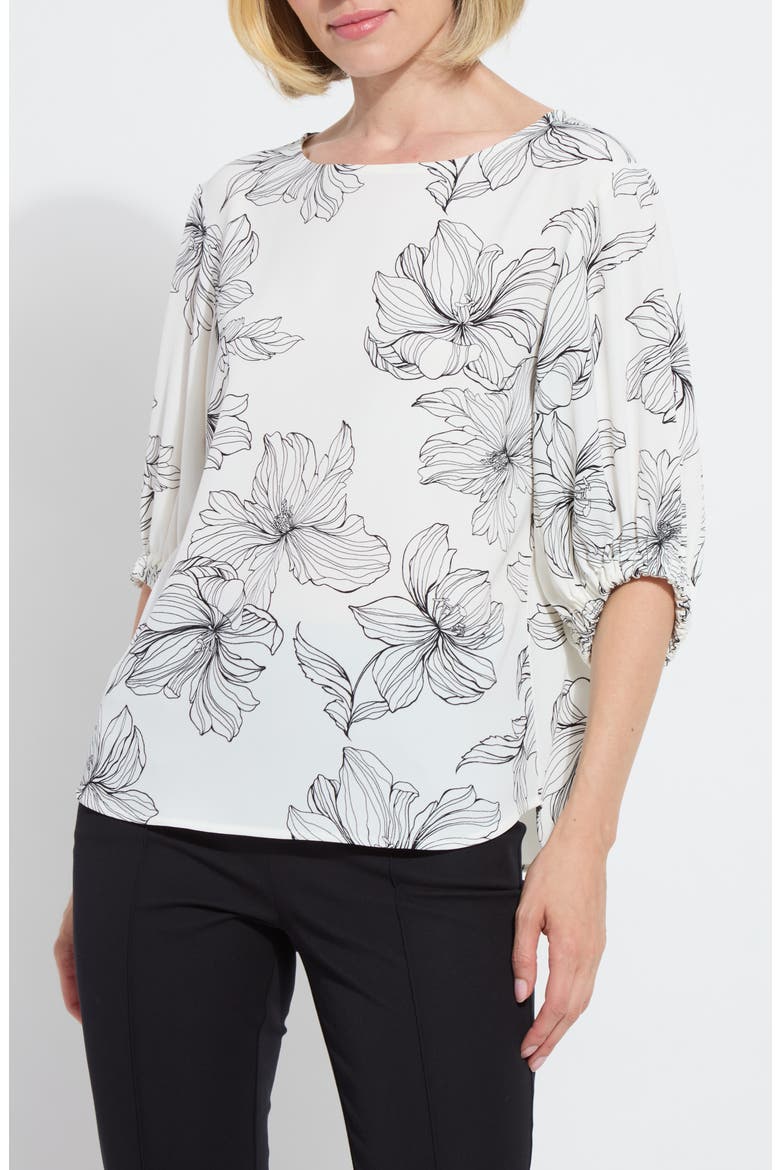 Veda Floral Balloon Sleeve Top, Main, color, TRES CHIC